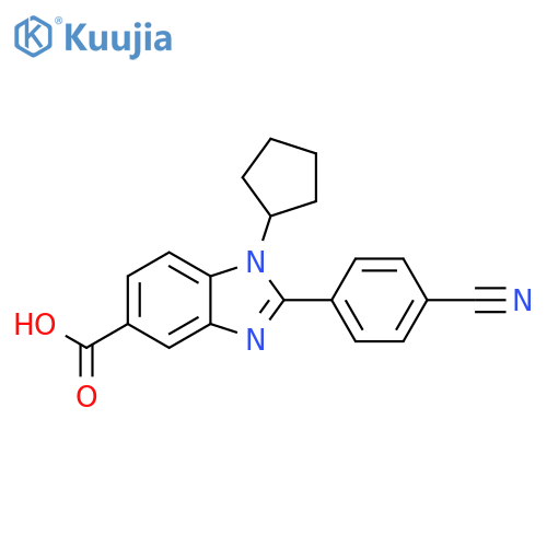 1H-Benzimidazole-5-carboxylic acid, 2-(4-cyanophenyl)-1-cyclopentyl- structure