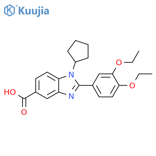 1H-Benzimidazole-5-carboxylic acid,1-cyclopentyl-2-(3,4-diethoxyphenyl)- structure