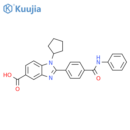 1H-Benzimidazole-5-carboxylic acid,1-cyclopentyl-2-[4-[(phenylamino)carbonyl]phenyl]- structure