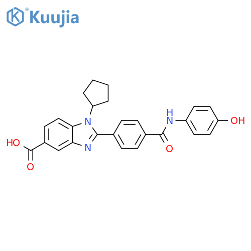 1H-Benzimidazole-5-carboxylic acid,1-cyclopentyl-2-[4-[[(4-hydroxyphenyl)amino]carbonyl]phenyl]- structure