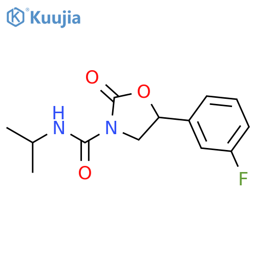 5-(3-fluorophenyl)-2-oxo-N-(propan-2-yl)-1,3-oxazolidine-3-carboxamide structure
