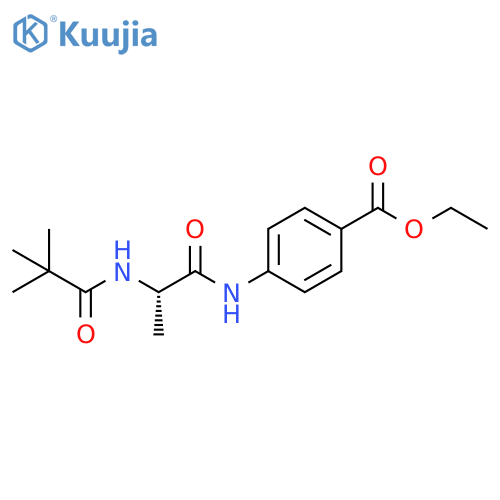 Benzoic acid, 4-[[(2S)-2-[(2,2-dimethyl-1-oxopropyl)amino]-1-oxopropyl]amino]-, ethyl ester structure