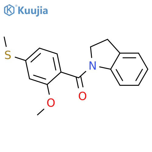1-[2-methoxy-4-(methylthio)benzoyl]indoline structure