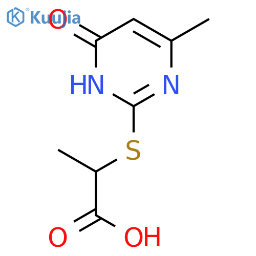 2-(4-Methyl-6-oxo-1,6-dihydro-2-pyrimidinyl)thiopropanoic Acid structure
