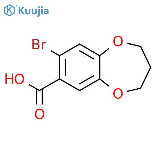 8-bromo-3,4-dihydro-2H-benzob1,4dioxepine-7-carboxylic acid structure