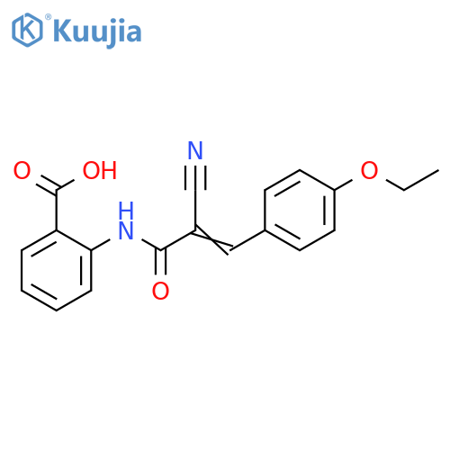 2-[[2-Cyano-3-(4-ethoxyphenyl)-1-oxo-2-propen-1-yl]amino]benzoic acid structure