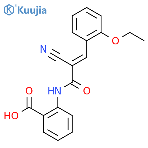 2-[2-Cyano-3-(2-ethoxyphenyl)prop-2-enamido]benzoic acid structure