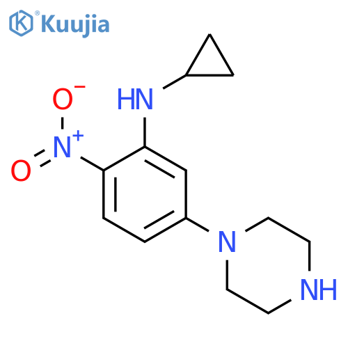 N-Cyclopropyl-2-nitro-5-piperazin-1-ylaniline structure