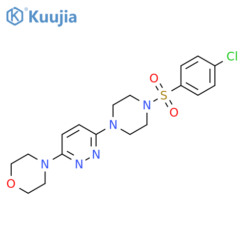 4-{6-4-(4-chlorobenzenesulfonyl)piperazin-1-ylpyridazin-3-yl}morpholine structure