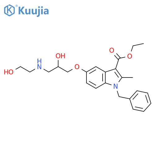 ethyl 1-benzyl-5-{2-hydroxy-3-(2-hydroxyethyl)aminopropoxy}-2-methyl-1H-indole-3-carboxylate structure