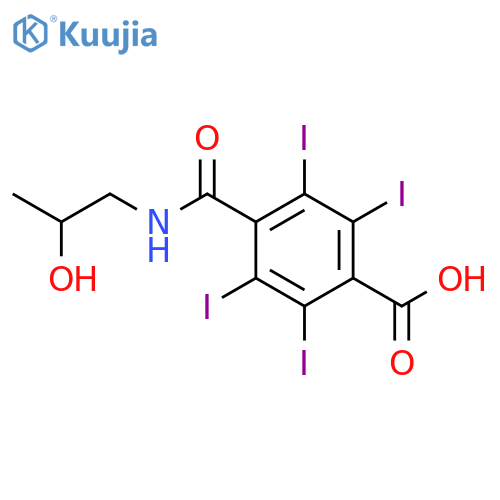 4-[(2-hydroxypropyl)carbamoyl]-2,3,5,6-tetraiodobenzoic acid structure