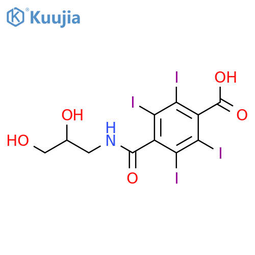 4-[(2,3-dihydroxypropyl)carbamoyl]-2,3,5,6-tetraiodobenzoic acid structure