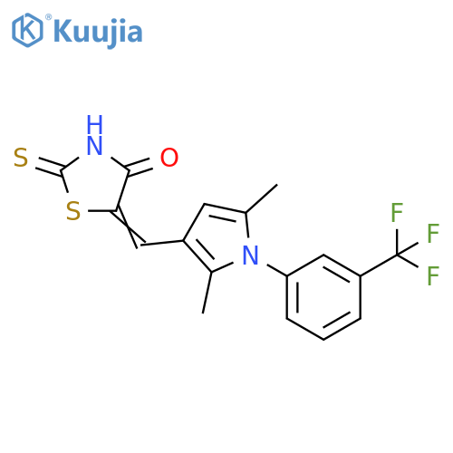 4-Thiazolidinone,5-[[2,5-dimethyl-1-[3-(trifluoromethyl)phenyl]-1H-pyrrol-3-yl]methylene]-2-thioxo- structure
