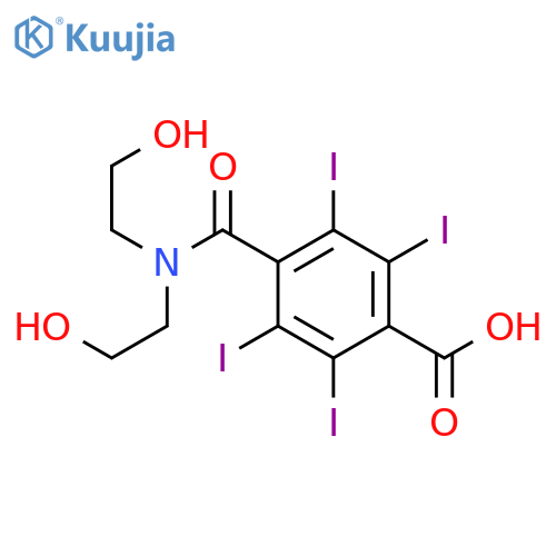 4-[bis(2-hydroxyethyl)carbamoyl]-2,3,5,6-tetraiodobenzoic acid structure