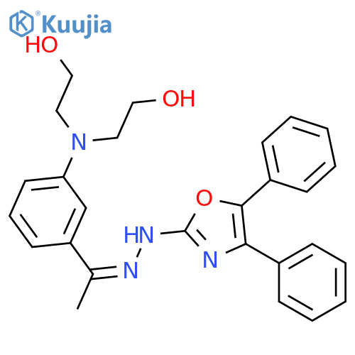 Ethanone,1-[3-[bis(2-hydroxyethyl)amino]phenyl]-, 2-(4,5-diphenyl-2-oxazolyl)hydrazone structure
