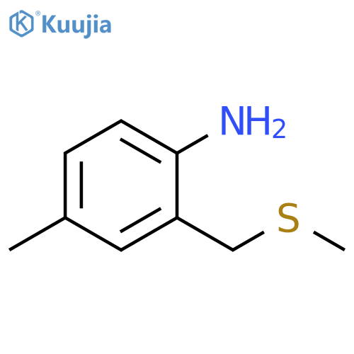 Benzenamine, 4-methyl-2-[(methylthio)methyl]- structure