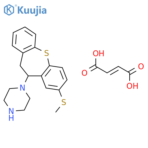 1-[8-(methylsulfanyl)-10,11-dihydrodibenzo[b,f]thiepin-10-yl]piperazine (2E)-but-2-enedioate structure