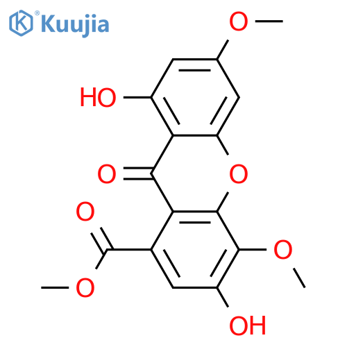 3,4,6,8-Tetrahydroxyxanthone-1-carboxylic acid; 4,6-Di-Me ether, Me ester structure