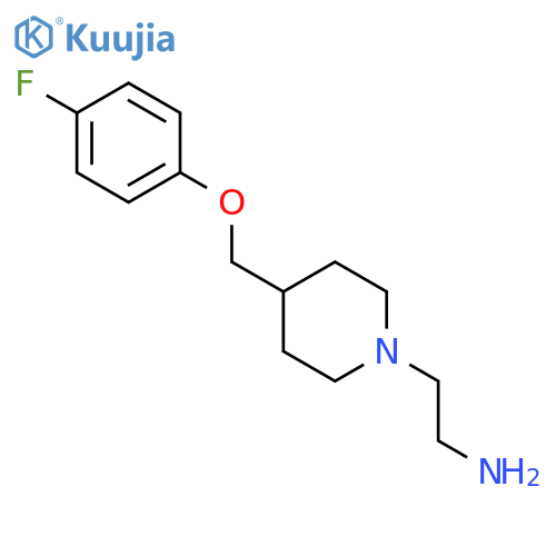 1-PIPERIDINEETHANAMINE, 4-[(4-FLUOROPHENOXY)METHYL]- structure