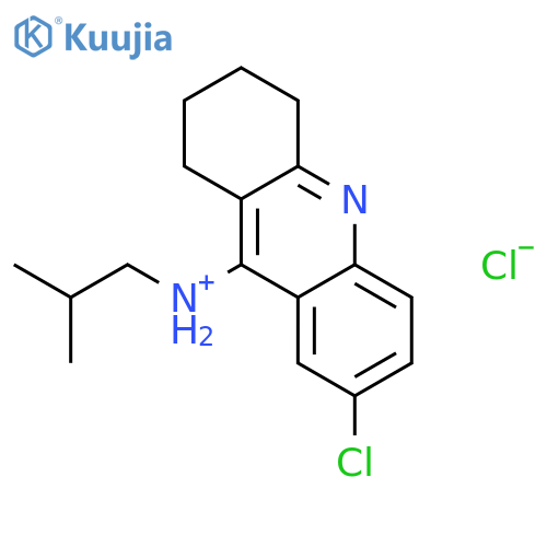 7-chloro-N-(2-methylpropyl)-1,2,3,4-tetrahydroacridin-9-aminium chloride structure