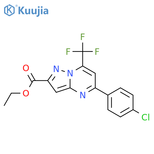 <br>5-(4-Chloro-phenyl)-7-trifluoromethyl-pyrazolo[1,5-a]pyrimidine-2-carboxyli c acid ethyl ester structure