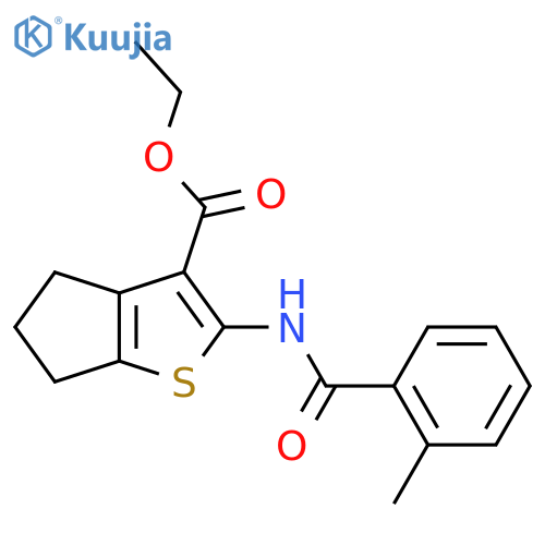 ethyl 2-(2-methylbenzamido)-4H,5H,6H-cyclopentabthiophene-3-carboxylate structure
