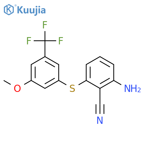 Benzonitrile, 2-amino-6-[[3-methoxy-5-(trifluoromethyl)phenyl]thio]- structure
