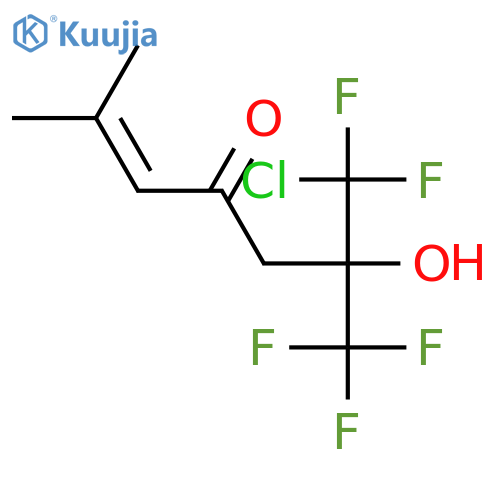 7-chloro-7,7-difluoro-6-hydroxy-2-methyl-6-(trifluoromethyl)hept-2-en-4-one structure
