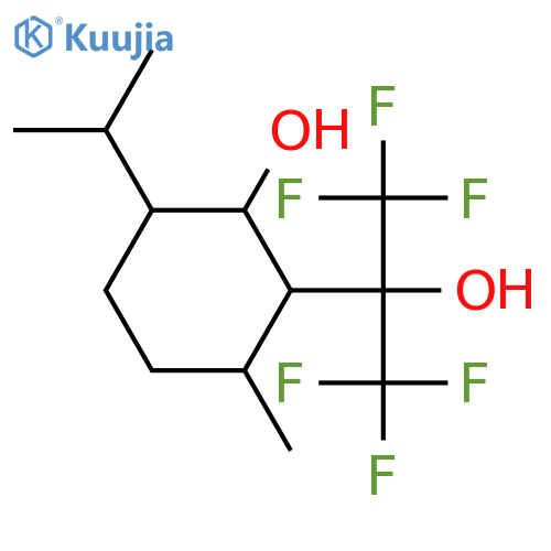 2-(1,1,1,3,3,3-hexafluoro-2-hydroxypropan-2-yl)-3-methyl-6-propan-2-ylcyclohexan-1-ol structure