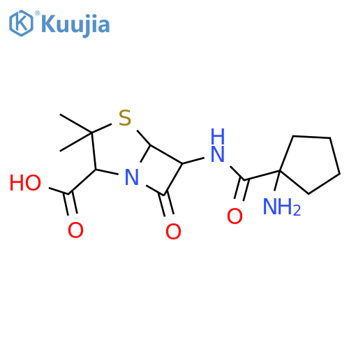 6-[(1-aminocyclopentanecarbonyl)amino]-3,3-dimethyl-7-oxo-4-thia-1-azabicyclo[3.2.0]heptane-2-carboxylic Acid structure