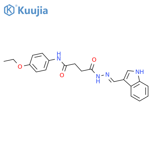 N-(4-ethoxyphenyl)-3-{N'-(1E)-(1H-indol-3-yl)methylidenehydrazinecarbonyl}propanamide structure
