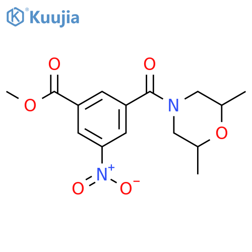 methyl 3-[(2,6-dimethyl-4-morpholinyl)carbonyl]-5-nitrobenzoate structure