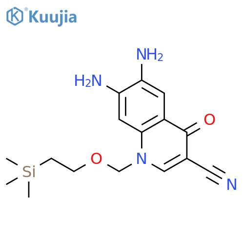 3-Quinolinecarbonitrile,6,7-diamino-1,4-dihydro-4-oxo-1-[[2-(trimethylsilyl)ethoxy]methyl]- structure
