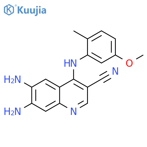 3-Quinolinecarbonitrile,6,7-diamino-4-[(5-methoxy-2-methylphenyl)amino]- structure