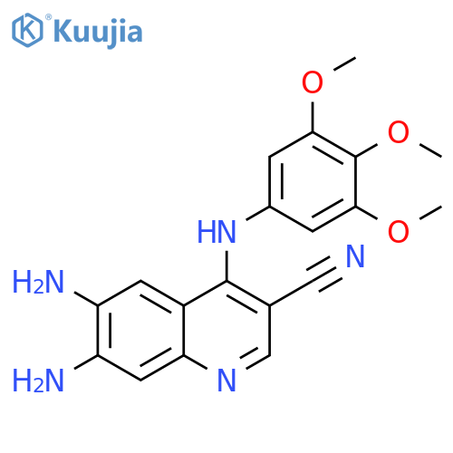 3-Quinolinecarbonitrile, 6,7-diamino-4-[(3,4,5-trimethoxyphenyl)amino]- structure