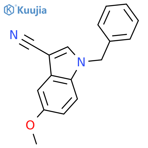 1H-Indole-3-carbonitrile, 5-methoxy-1-(phenylmethyl)- structure