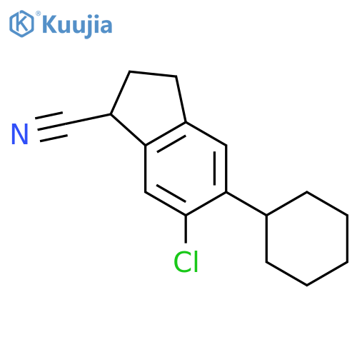 1H-Indene-1-carbonitrile, 6-chloro-5-cyclohexyl-2,3-dihydro- structure