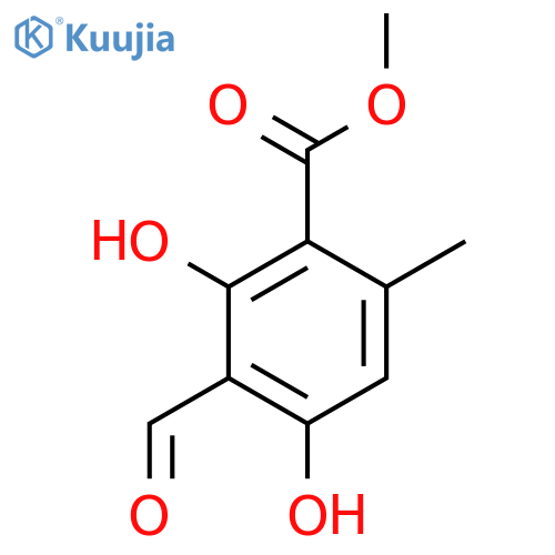 Benzoic acid, 3-formyl-2,4-dihydroxy-6-methyl-, methyl ester structure