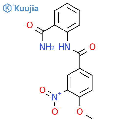 N-(2-carbamoylphenyl)-4-methoxy-3-nitrobenzamide structure