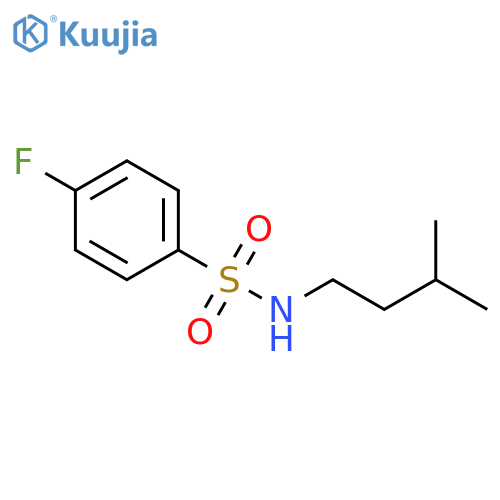 4-fluoro-N-(3-methylbutyl)benzene-1-sulfonamide structure