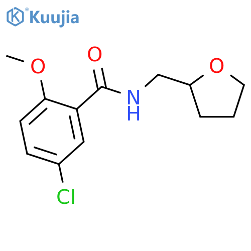 5-chloro-2-methoxy-N-(tetrahydrofuran-2-ylmethyl)benzamide structure