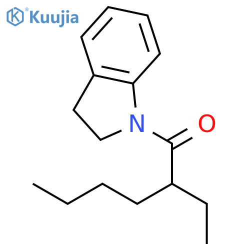 1H-Indole, 1-(2-ethyl-1-oxohexyl)-2,3-dihydro- structure