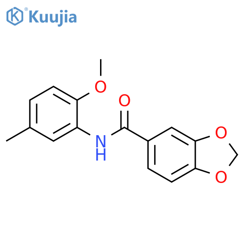 N-(2-Methoxy-5-methylphenyl)benzo[d][1,3]dioxole-5-carboxamide structure