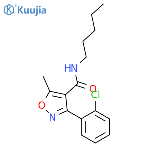 3-(2-chlorophenyl)-5-methyl-N-pentyl-1,2-oxazole-4-carboxamide structure