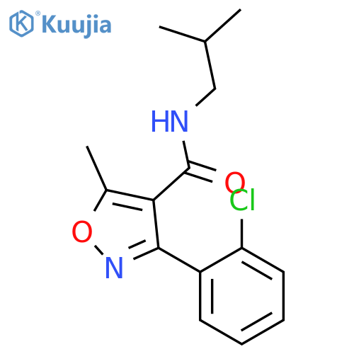 3-(2-chlorophenyl)-5-methyl-N-(2-methylpropyl)-1,2-oxazole-4-carboxamide structure