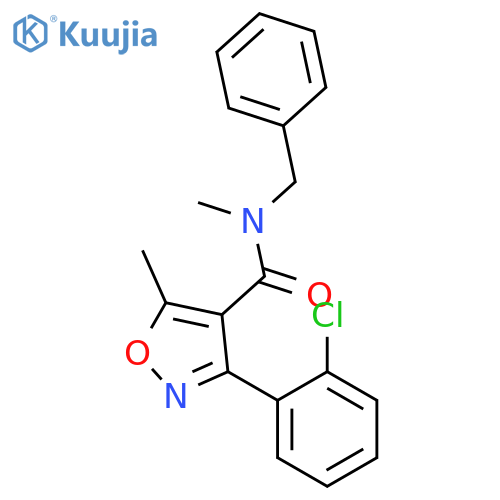 N-benzyl-3-(2-chlorophenyl)-N,5-dimethyl-1,2-oxazole-4-carboxamide structure