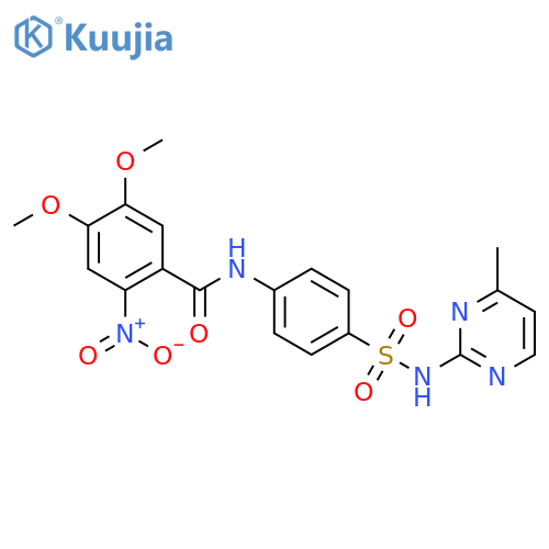 <br>4,5-Dimethoxy-N-[4-(4-methyl-pyrimidin-2-ylsulfamoyl)-phenyl]-2-nitro-benza mide structure