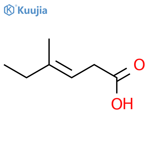 3-Hexenoic acid, 4-methyl-, (E)- structure
