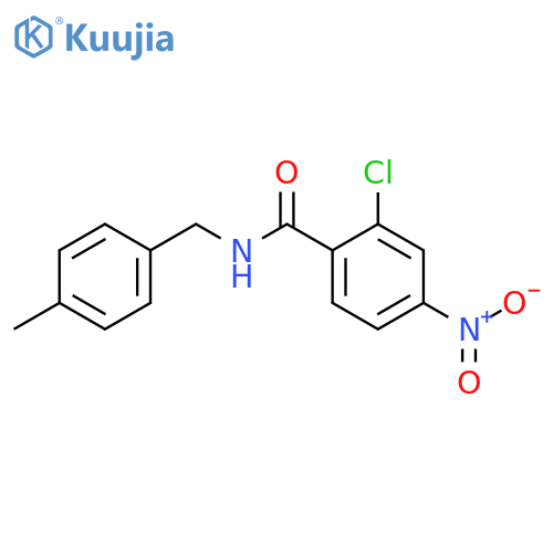 2-chloro-N-(4-methylbenzyl)-4-nitrobenzamide structure