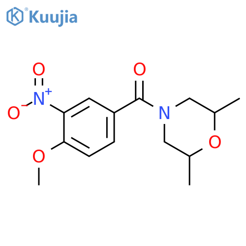 (2,6-dimethylmorpholin-4-yl)(4-methoxy-3-nitrophenyl)methanone structure